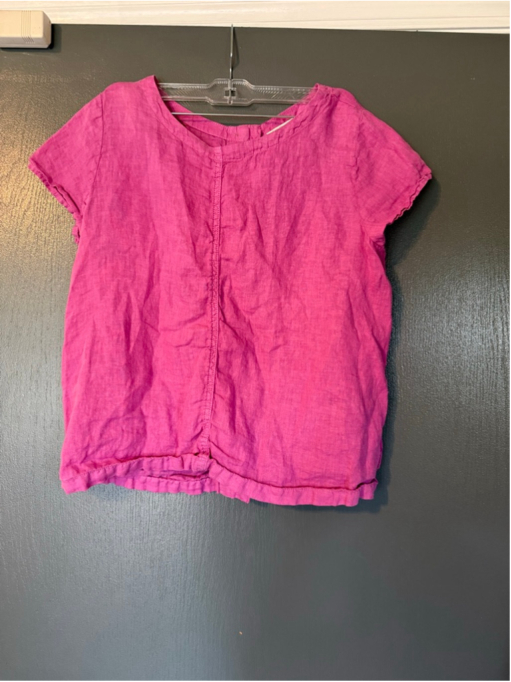 Women's C&C California Pink Linen Short Sleeve Tee M
